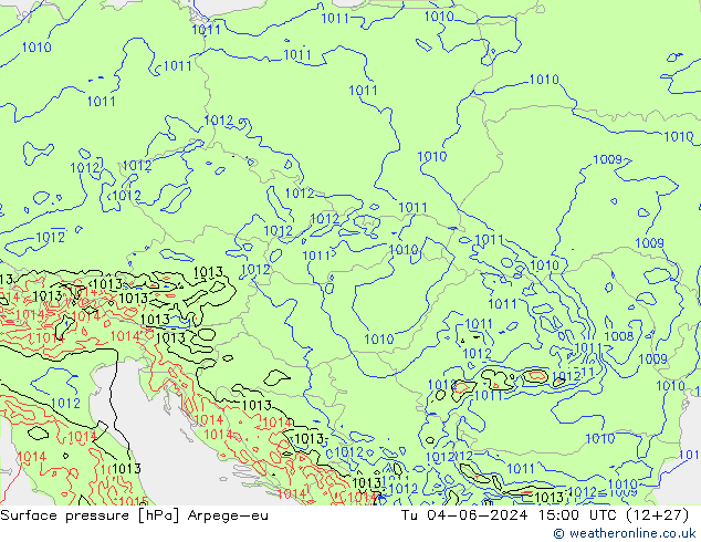приземное давление Arpege-eu вт 04.06.2024 15 UTC
