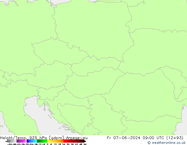 Height/Temp. 925 hPa Arpege-eu  07.06.2024 09 UTC