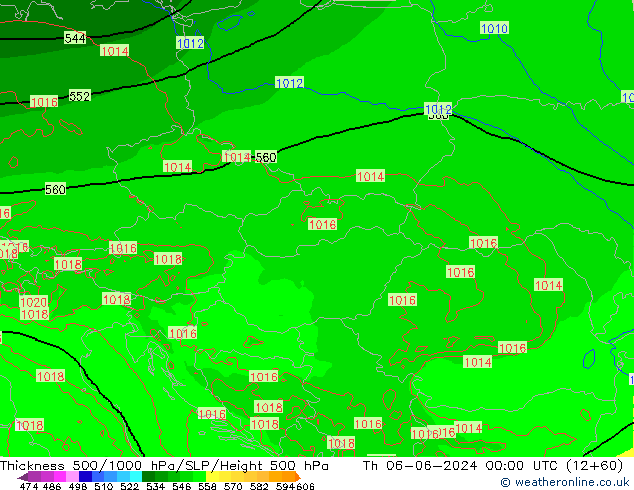 Thck 500-1000hPa Arpege-eu Th 06.06.2024 00 UTC