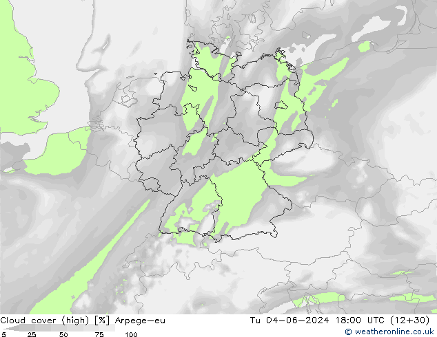 Nubes altas Arpege-eu mar 04.06.2024 18 UTC