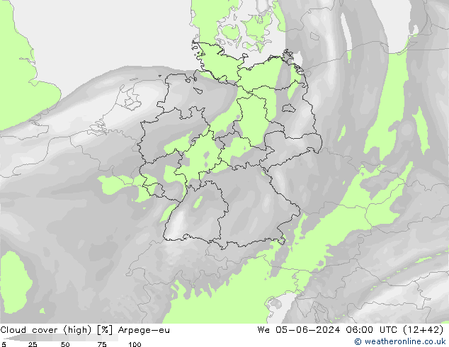 облака (средний) Arpege-eu ср 05.06.2024 06 UTC