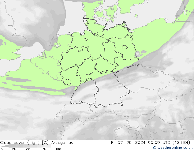 Nubes altas Arpege-eu vie 07.06.2024 00 UTC