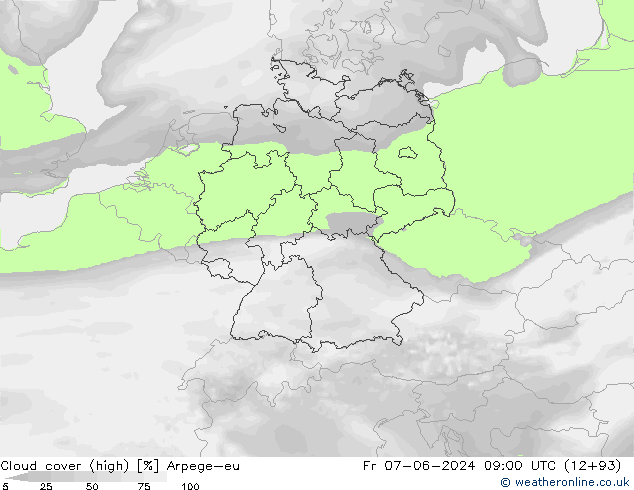 облака (средний) Arpege-eu пт 07.06.2024 09 UTC