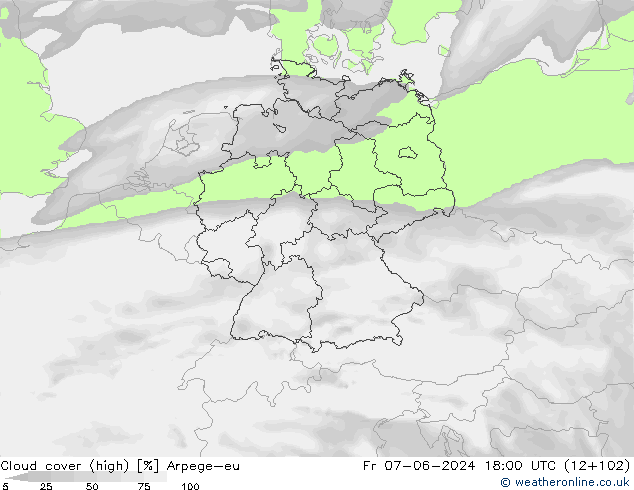 Nubes altas Arpege-eu vie 07.06.2024 18 UTC