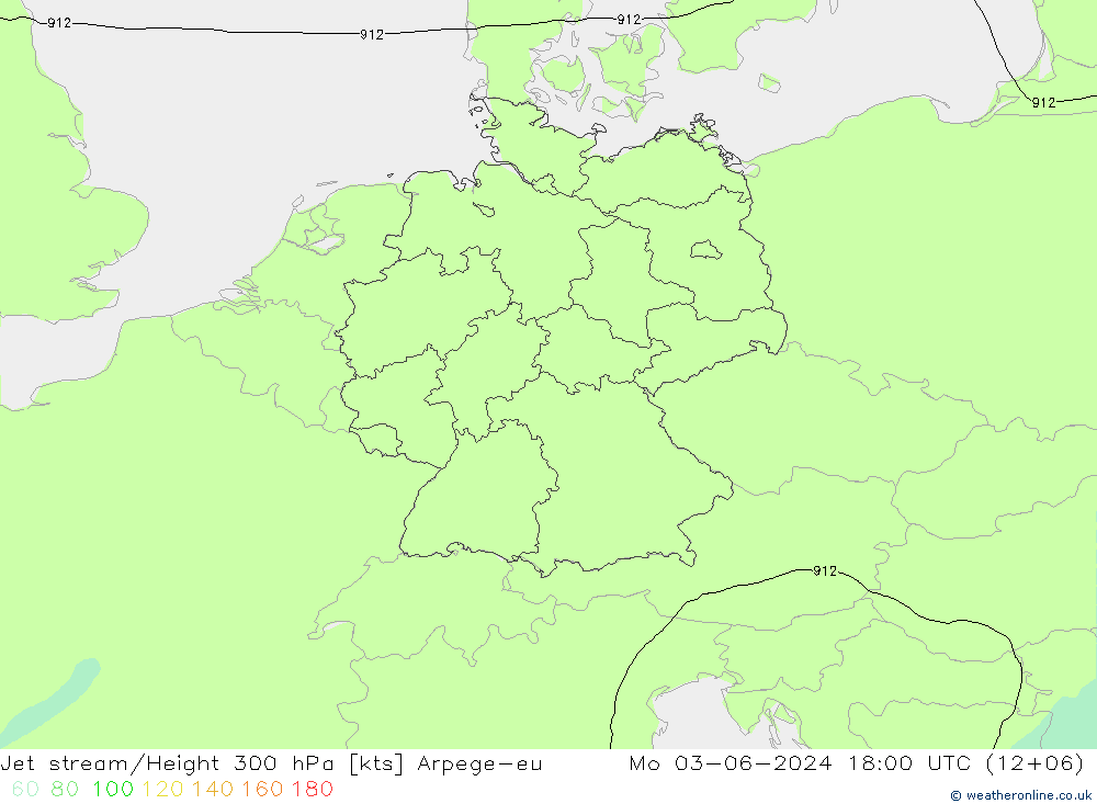 Jet Akımları Arpege-eu Pzt 03.06.2024 18 UTC