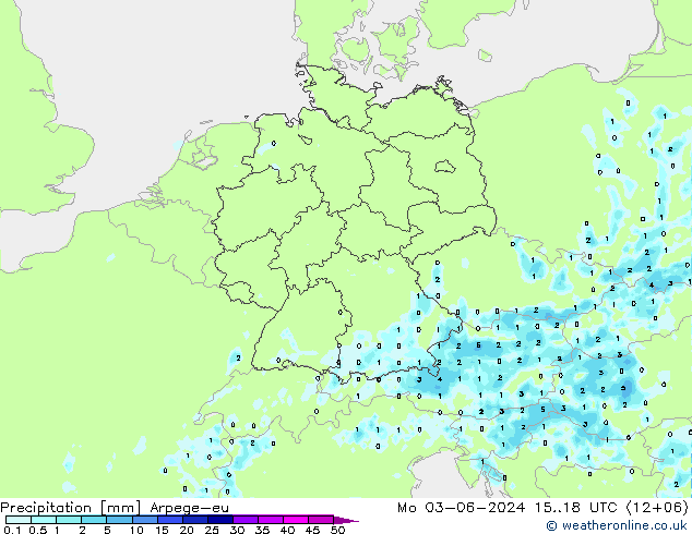 Precipitation Arpege-eu Mo 03.06.2024 18 UTC