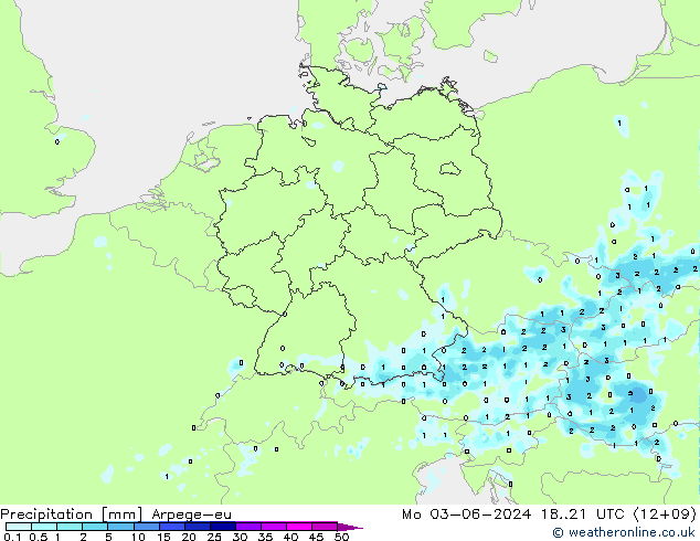 Srážky Arpege-eu Po 03.06.2024 21 UTC