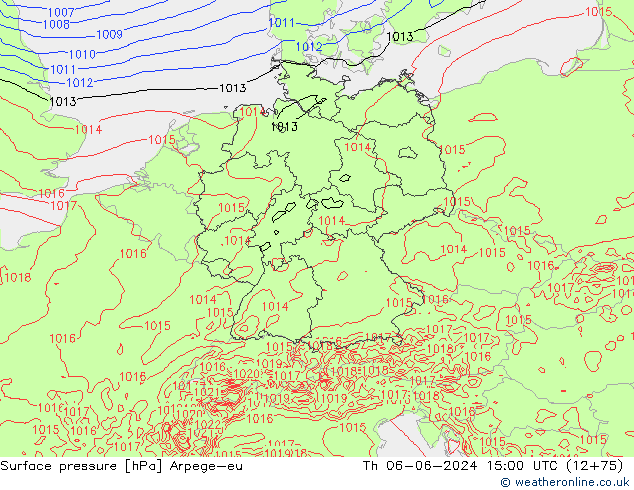 pressão do solo Arpege-eu Qui 06.06.2024 15 UTC