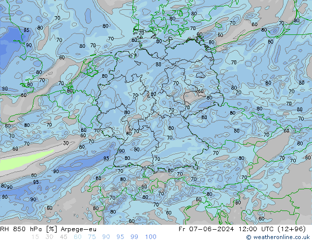 RV 850 hPa Arpege-eu vr 07.06.2024 12 UTC