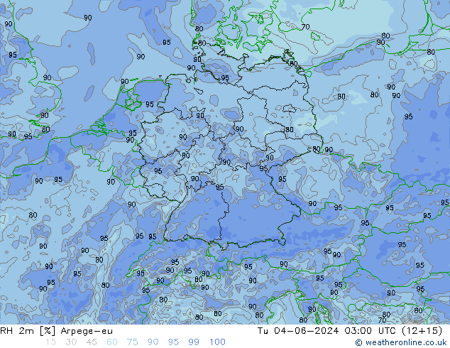 RH 2m Arpege-eu Di 04.06.2024 03 UTC