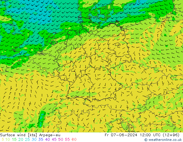 Rüzgar 10 m Arpege-eu Cu 07.06.2024 12 UTC