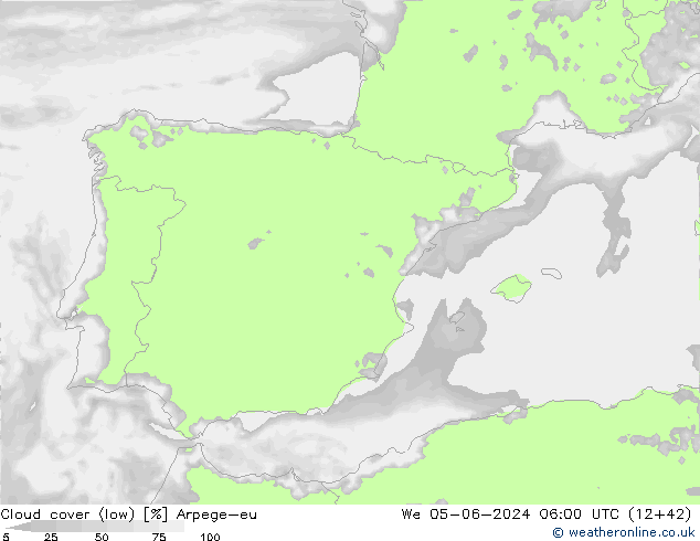 Nubes bajas Arpege-eu mié 05.06.2024 06 UTC