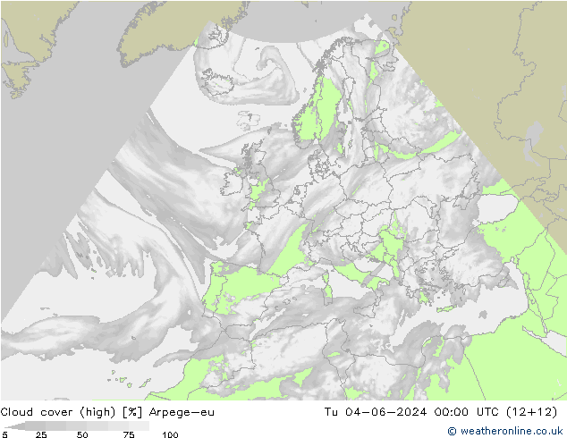 Wolken (hohe) Arpege-eu Di 04.06.2024 00 UTC