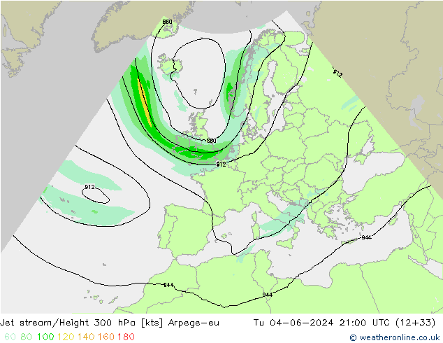 Jet Akımları Arpege-eu Sa 04.06.2024 21 UTC