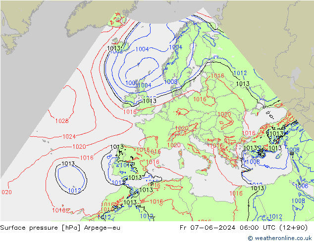 Bodendruck Arpege-eu Fr 07.06.2024 06 UTC