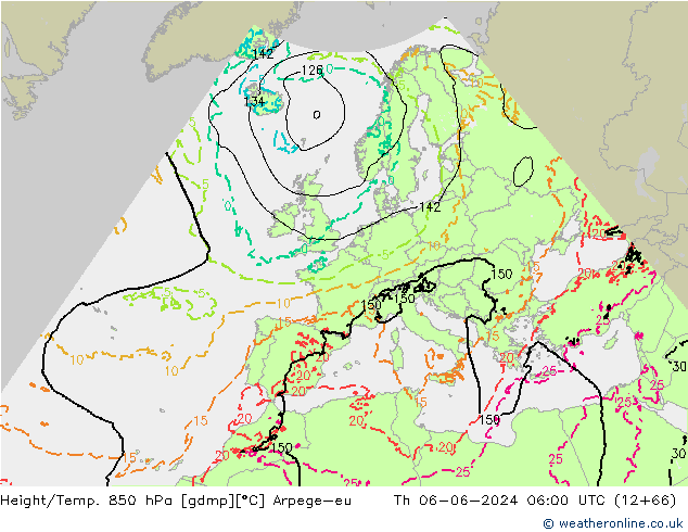 Height/Temp. 850 hPa Arpege-eu Do 06.06.2024 06 UTC