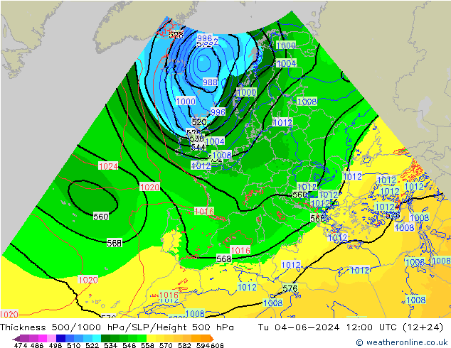 Thck 500-1000hPa Arpege-eu Út 04.06.2024 12 UTC