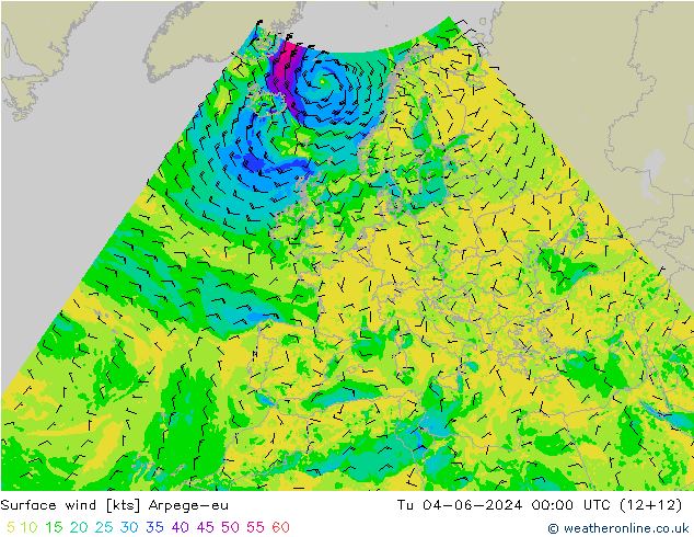  10 m Arpege-eu  04.06.2024 00 UTC