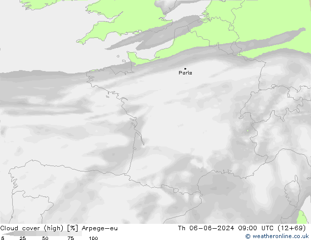 Bulutlar (yüksek) Arpege-eu Per 06.06.2024 09 UTC