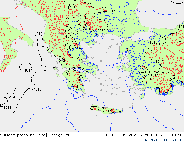 Surface pressure Arpege-eu Tu 04.06.2024 00 UTC