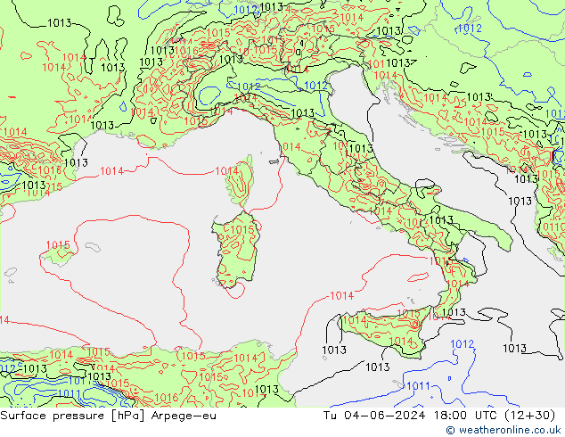 pression de l'air Arpege-eu mar 04.06.2024 18 UTC