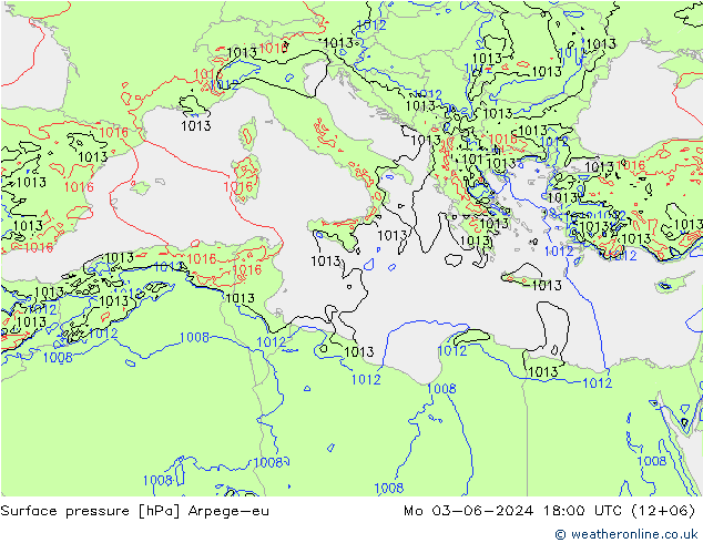 Luchtdruk (Grond) Arpege-eu ma 03.06.2024 18 UTC