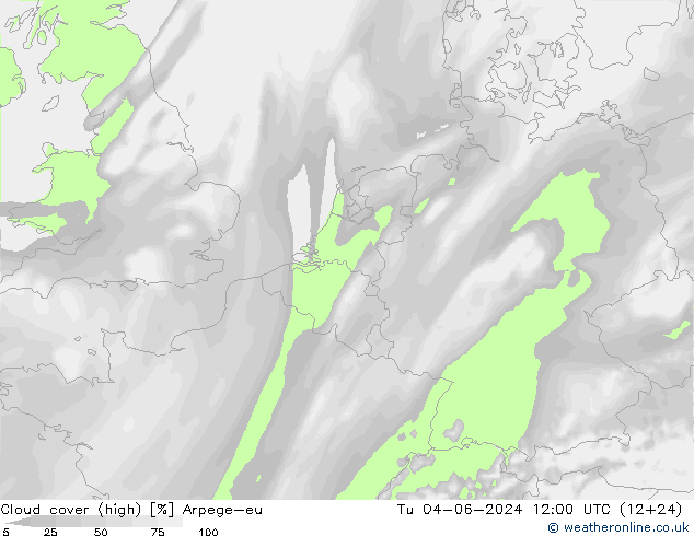 Wolken (hohe) Arpege-eu Di 04.06.2024 12 UTC