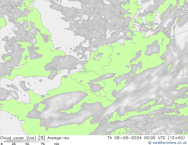 облака (низкий) Arpege-eu чт 06.06.2024 00 UTC