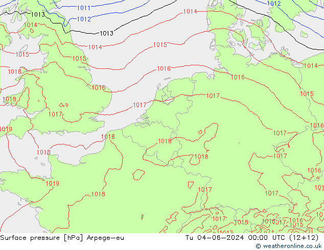 Bodendruck Arpege-eu Di 04.06.2024 00 UTC