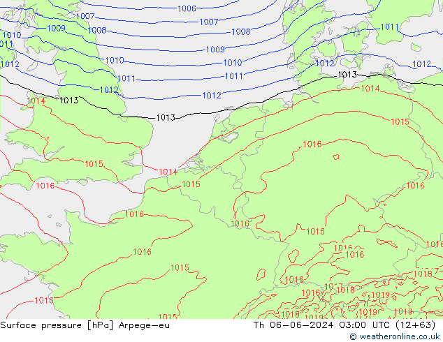 pressão do solo Arpege-eu Qui 06.06.2024 03 UTC