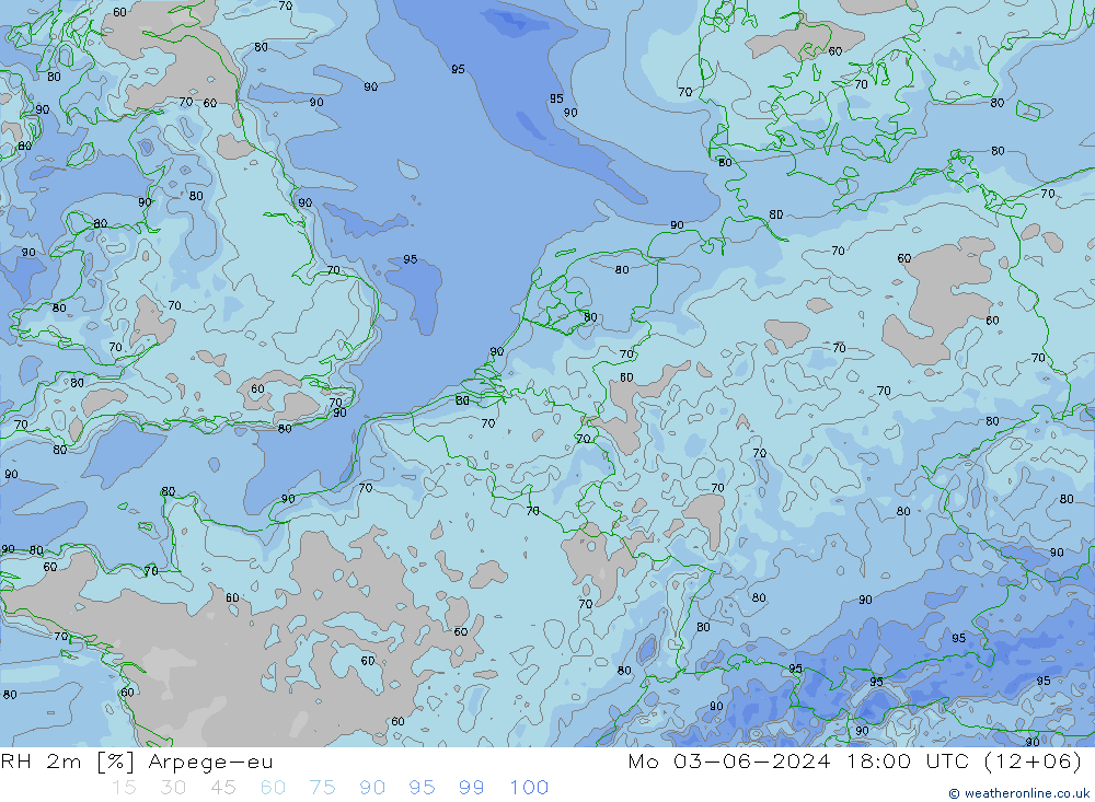 RH 2m Arpege-eu Mo 03.06.2024 18 UTC