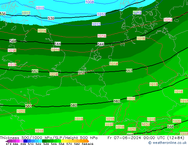 Thck 500-1000hPa Arpege-eu Fr 07.06.2024 00 UTC