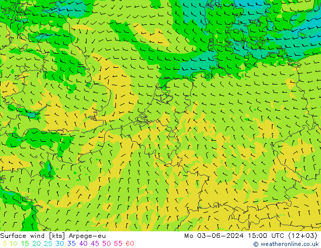 风 10 米 Arpege-eu 星期一 03.06.2024 15 UTC