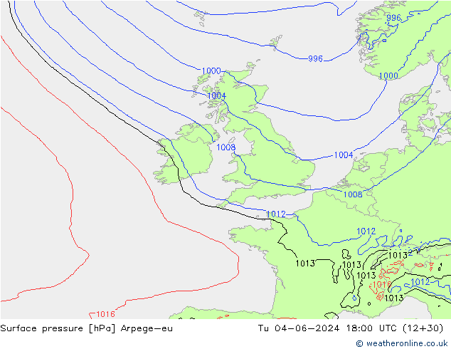 pression de l'air Arpege-eu mar 04.06.2024 18 UTC