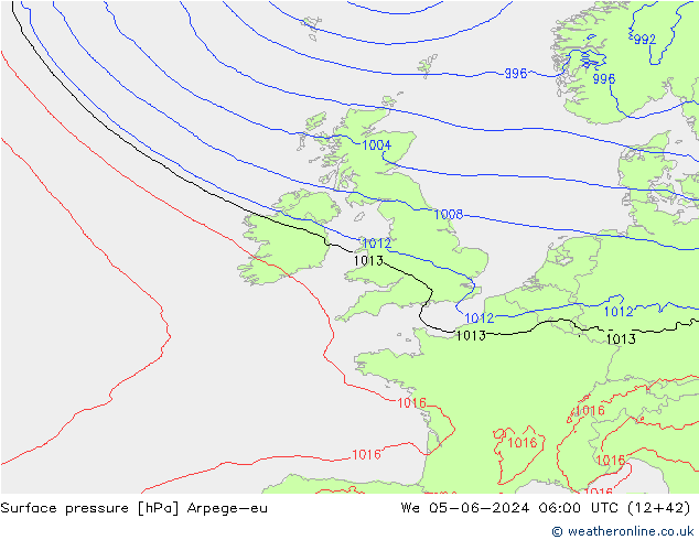 приземное давление Arpege-eu ср 05.06.2024 06 UTC