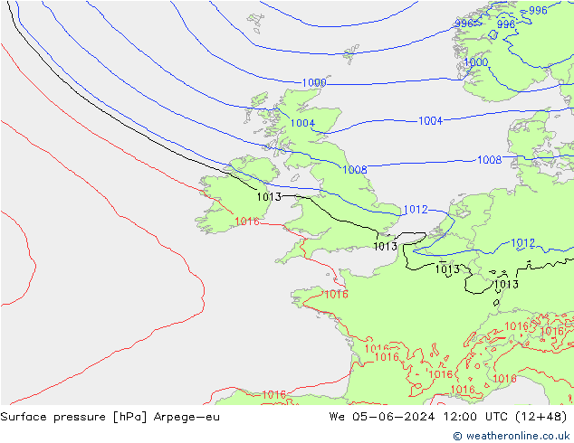 приземное давление Arpege-eu ср 05.06.2024 12 UTC