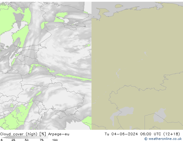 Bewolking (Hoog) Arpege-eu di 04.06.2024 06 UTC