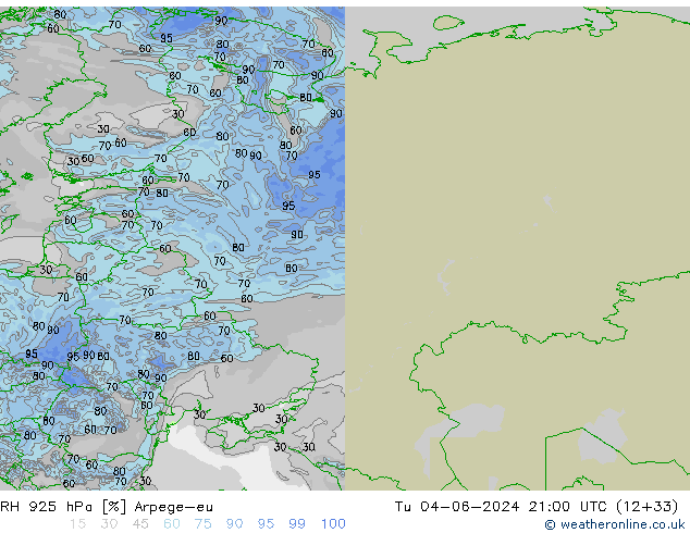 925 hPa Nispi Nem Arpege-eu Sa 04.06.2024 21 UTC