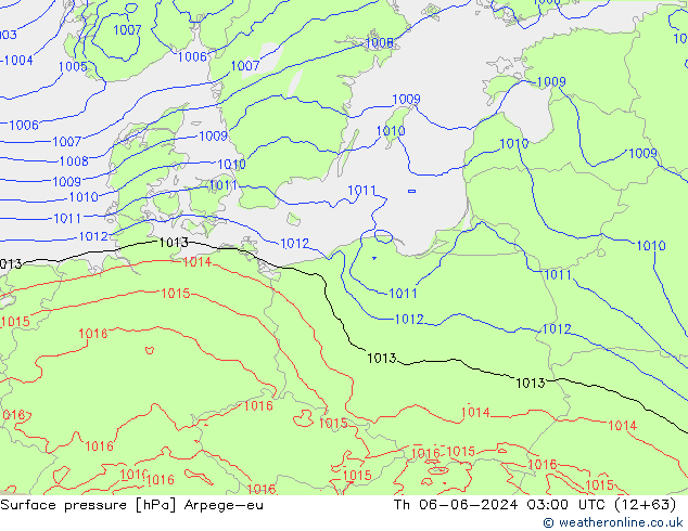 Yer basıncı Arpege-eu Per 06.06.2024 03 UTC