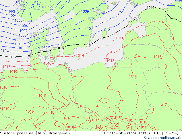 Surface pressure Arpege-eu Fr 07.06.2024 00 UTC