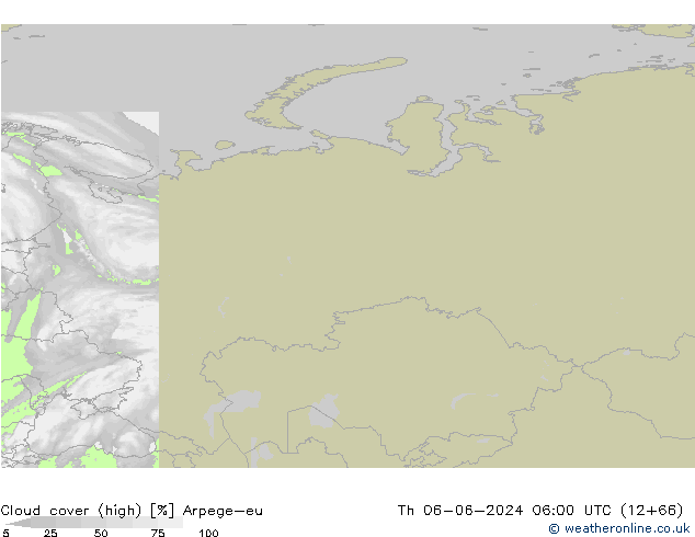 Nubes altas Arpege-eu jue 06.06.2024 06 UTC
