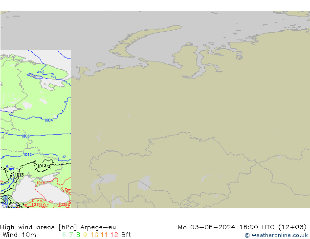 yüksek rüzgarlı alanlar Arpege-eu Pzt 03.06.2024 18 UTC