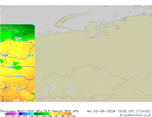 Thck 850-1000 hPa Arpege-eu lun 03.06.2024 15 UTC