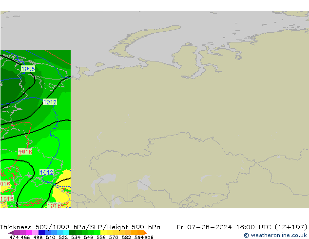 Thck 500-1000hPa Arpege-eu Fr 07.06.2024 18 UTC