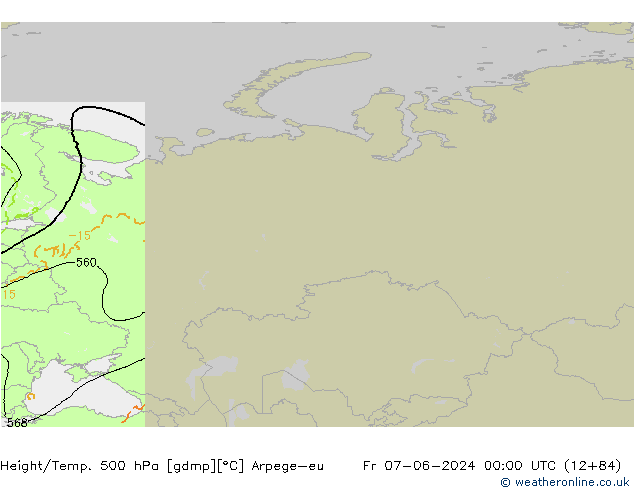 Height/Temp. 500 hPa Arpege-eu Fr 07.06.2024 00 UTC