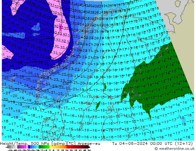 Height/Temp. 500 hPa Arpege-eu Di 04.06.2024 00 UTC