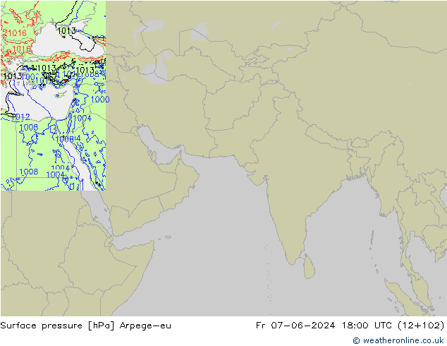 Yer basıncı Arpege-eu Cu 07.06.2024 18 UTC