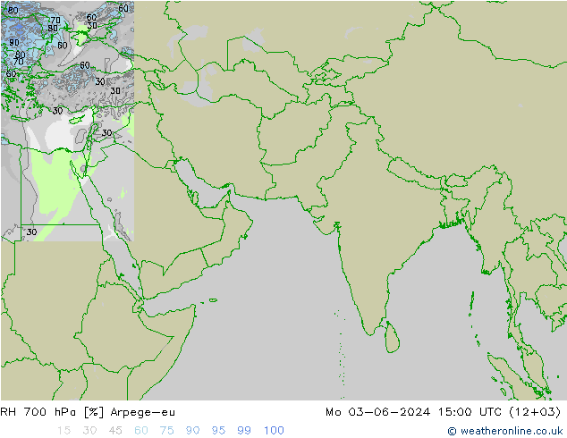 RH 700 hPa Arpege-eu  03.06.2024 15 UTC