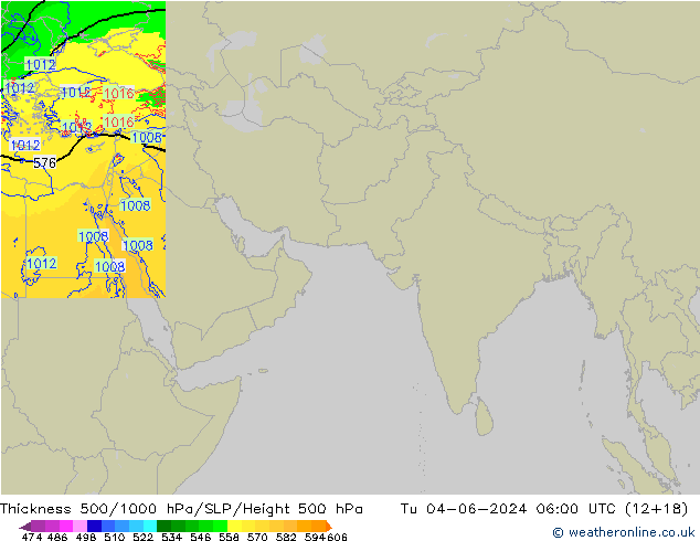 Thck 500-1000hPa Arpege-eu Tu 04.06.2024 06 UTC