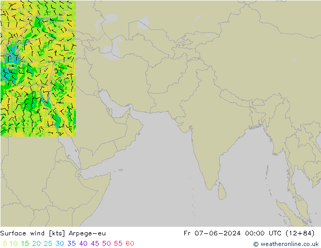 Viento 10 m Arpege-eu vie 07.06.2024 00 UTC